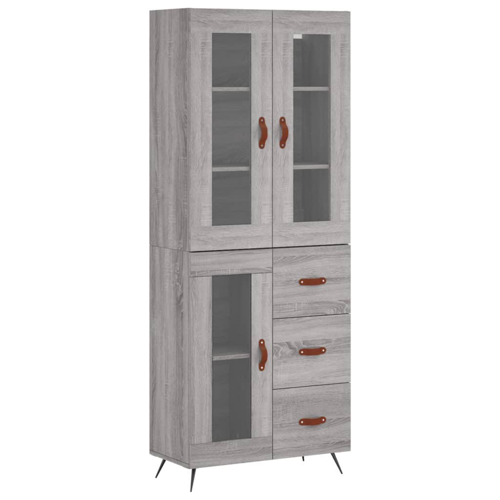 vidaXL Armário alto 69,5x34x180 cm derivados de madeira sonoma cinza