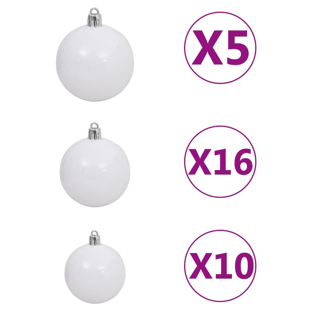 vidaXL Árvore Natal artificial articulada c/ 300 luzes LED+bolas 210cm