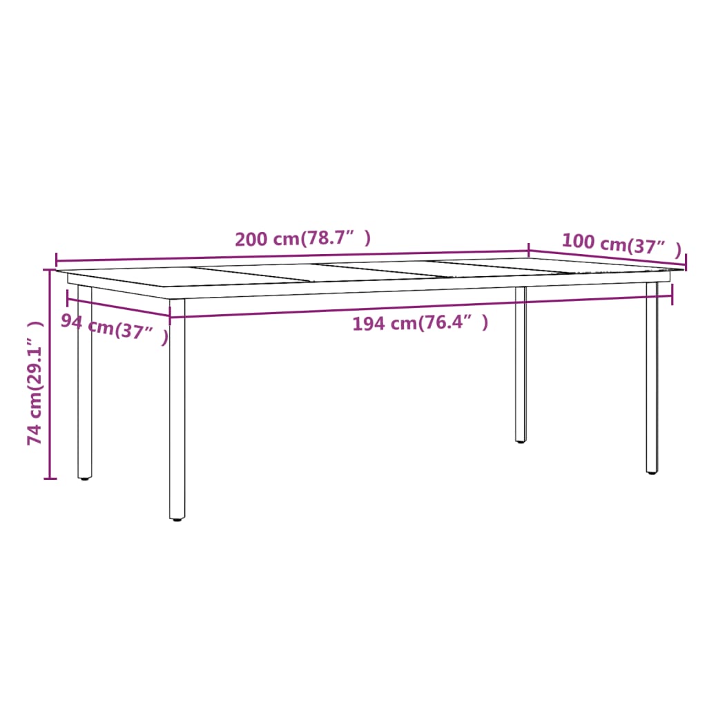 vidaXL 9 pcs conjunto de jantar para jardim com almofadões castanho