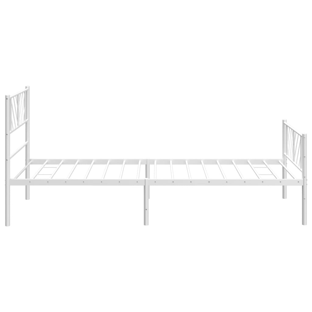 vidaXL Estrutura de cama com cabeceira e pés 100x190 cm metal branco