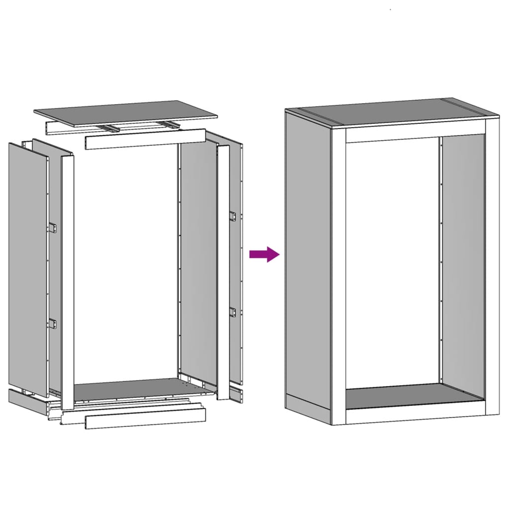 vidaXL Suporte para lenha 60x40x100 cm aço preto