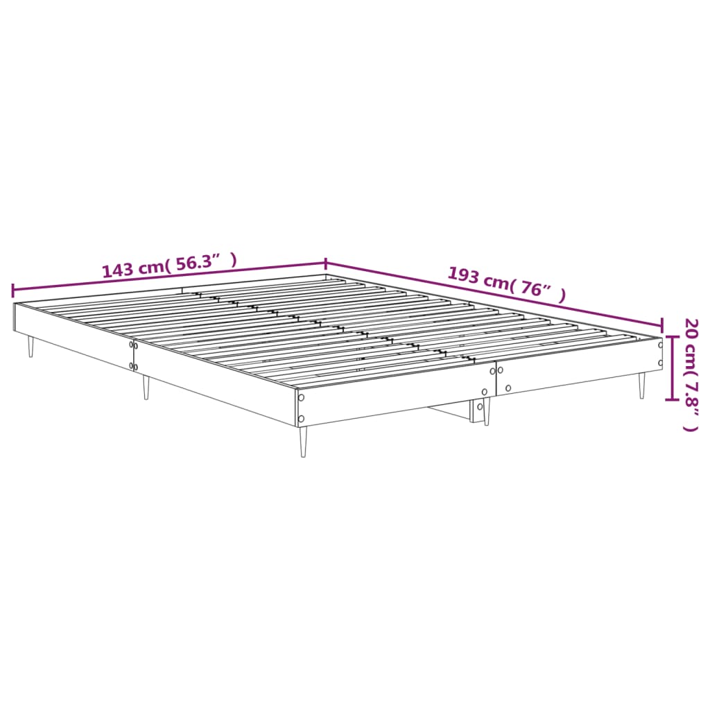 vidaXL Estrutura de cama 140x190 cm derivados de madeira preto