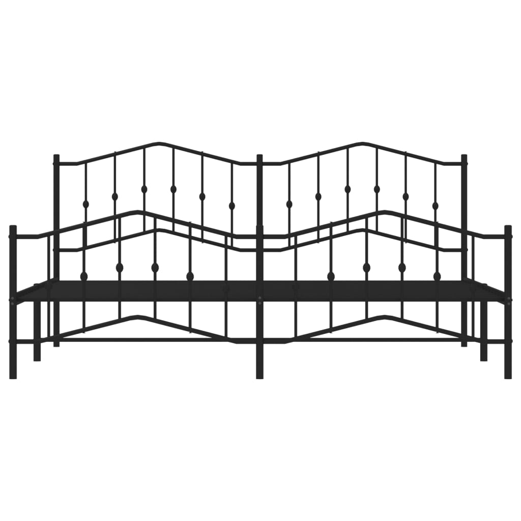 vidaXL Estrutura de cama com cabeceira e pés 193x203 cm metal preto