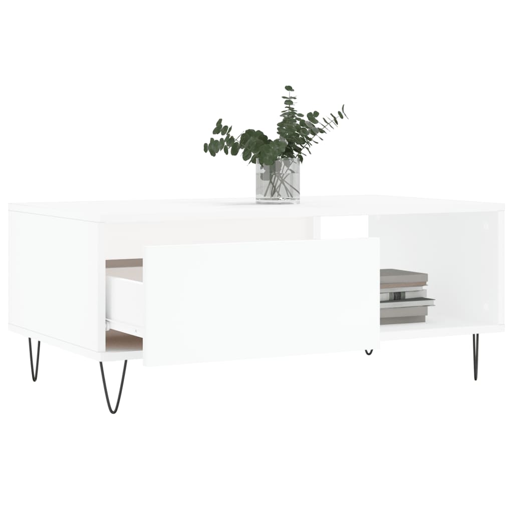 vidaXL Mesa de centro 90x50x36,5 cm derivados de madeira branco