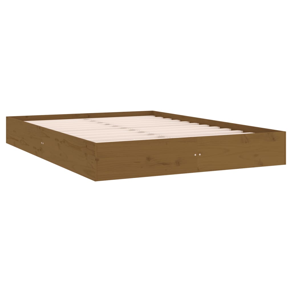 vidaXL Estrutura de cama 120x200 cm madeira maciça castanho mel