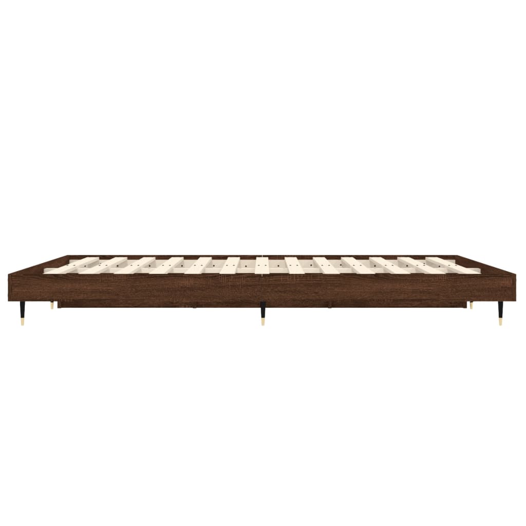 vidaXL Estrutura de cama 135x190cm derivados madeira carvalho castanho