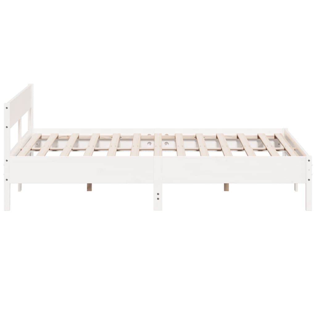 vidaXL Cama sem colchão 180x200 cm madeira de pinho maciça branco