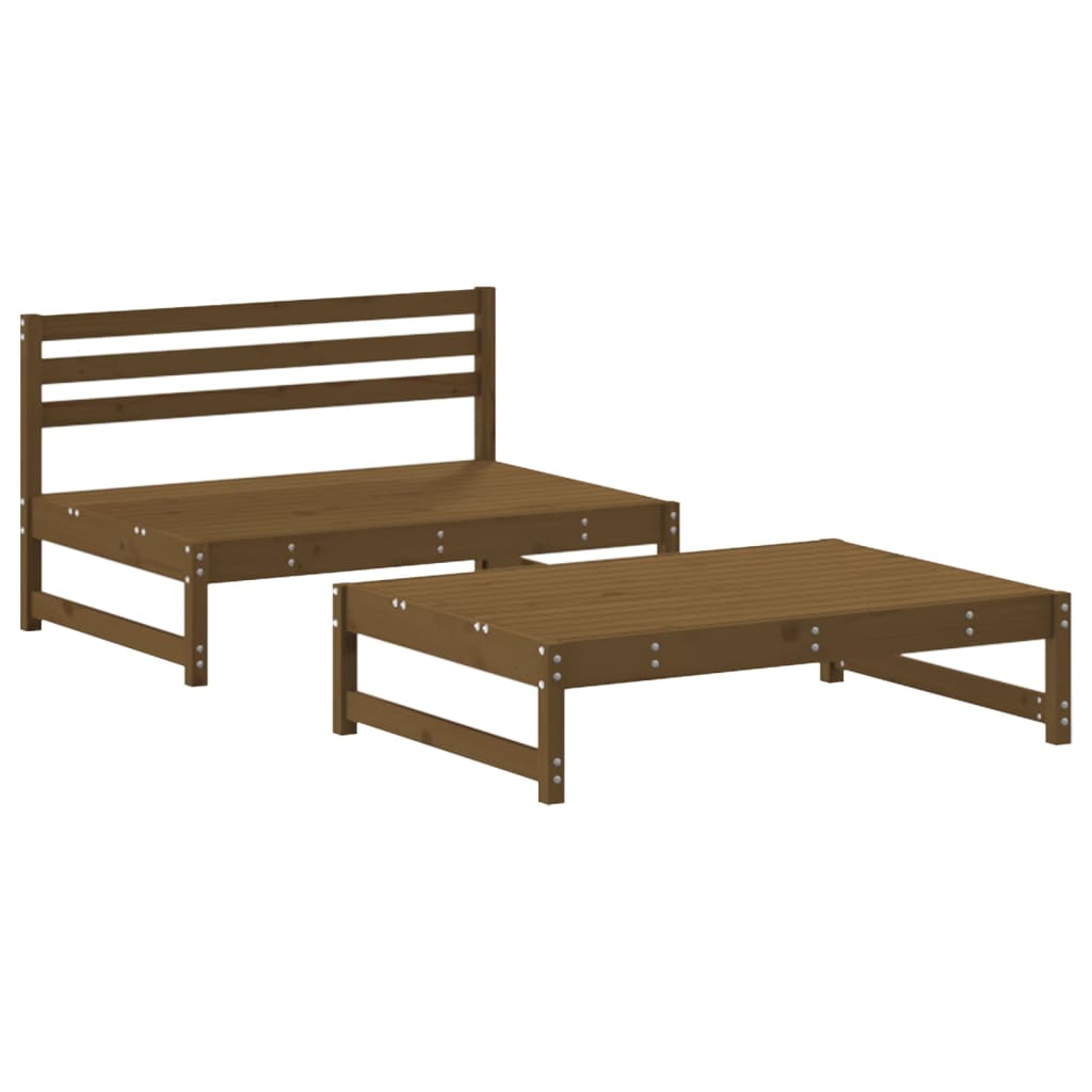 vidaXL 2 pcs conjunto lounge de jardim pinho maciço castanho-mel