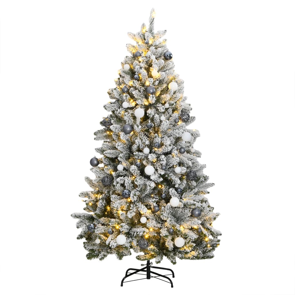 vidaXL Árvore Natal artificial articulada c/ 300 luzes LED+bolas 180cm