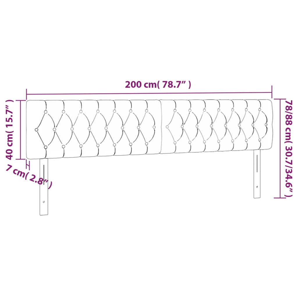 vidaXL Cabeceira de cama 2 pcs veludo 100x7x78/88 cm cinzento-escuro