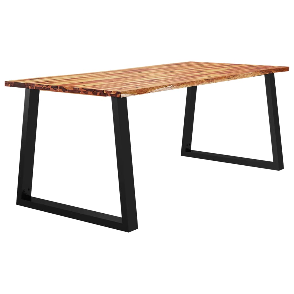 vidaXL Mesa de jantar c/ bordas vivas 200x90x75 cm acácia maciça