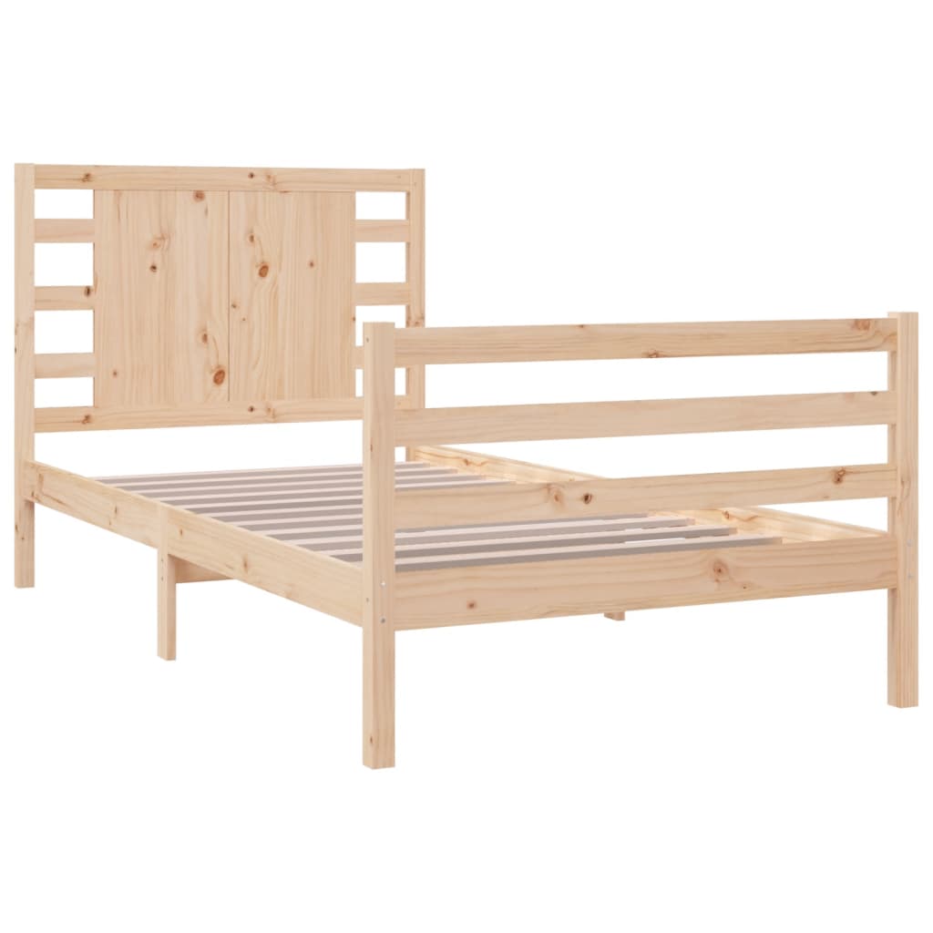 vidaXL Estrutura de cama pequena solteiro 2FT6 75x190 cm pinho maciço