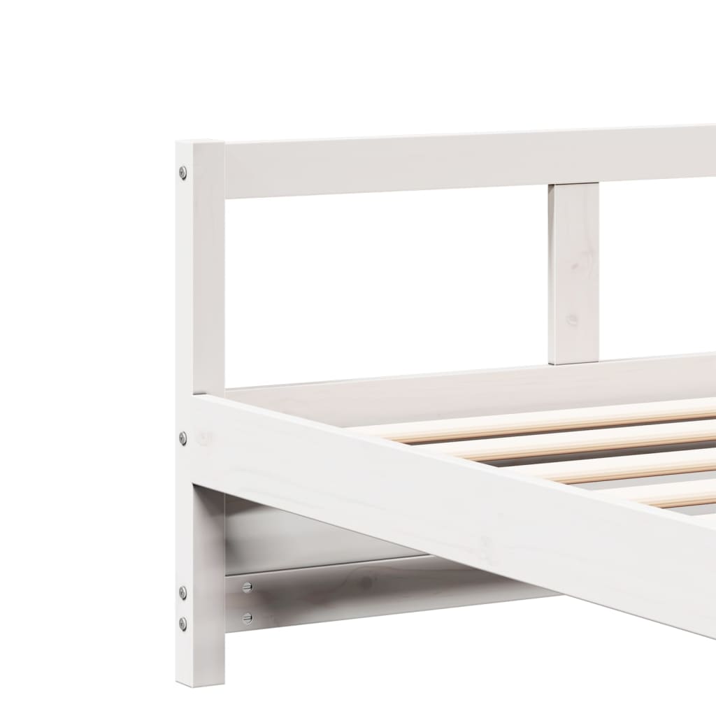 vidaXL Sofá-cama sem colchão 80x200 cm madeira de pinho maciça branco