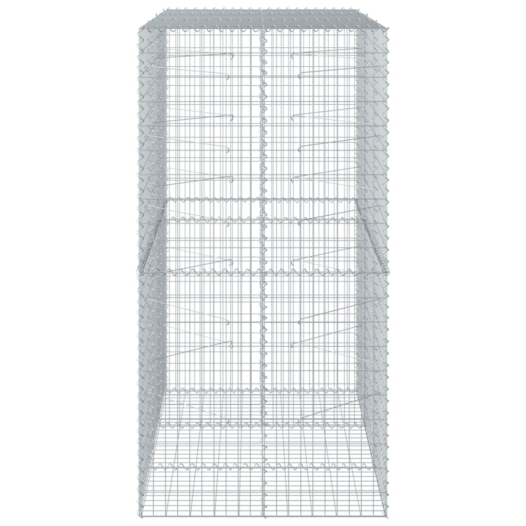 vidaXL Cesto gabião com cobertura 150x100x200 cm ferro galvanizado