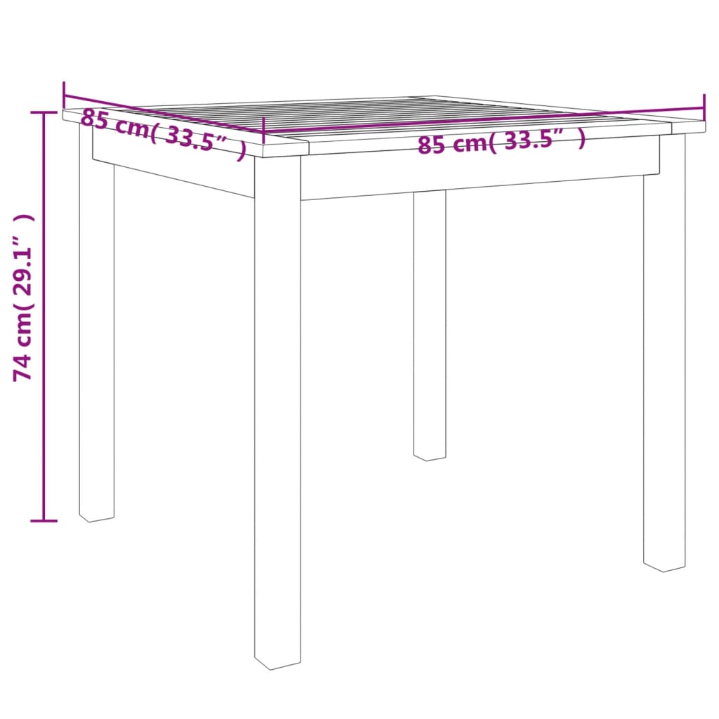 vidaXL Conjunto de jantar p/ jardim 5 pcs madeira de acácia maciça