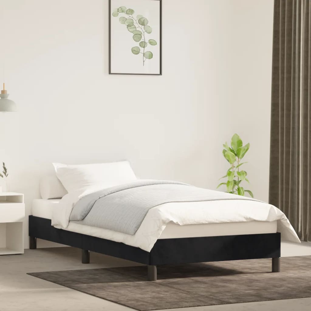 vidaXL Estrutura de cama 90x200 cm veludo preto