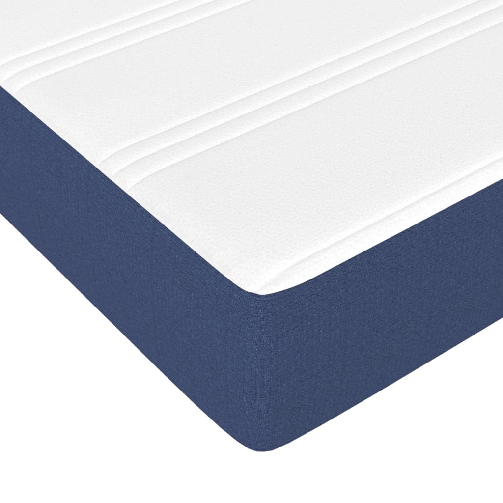 vidaXL Cama com molas/colchão 200x200 cm tecido azul
