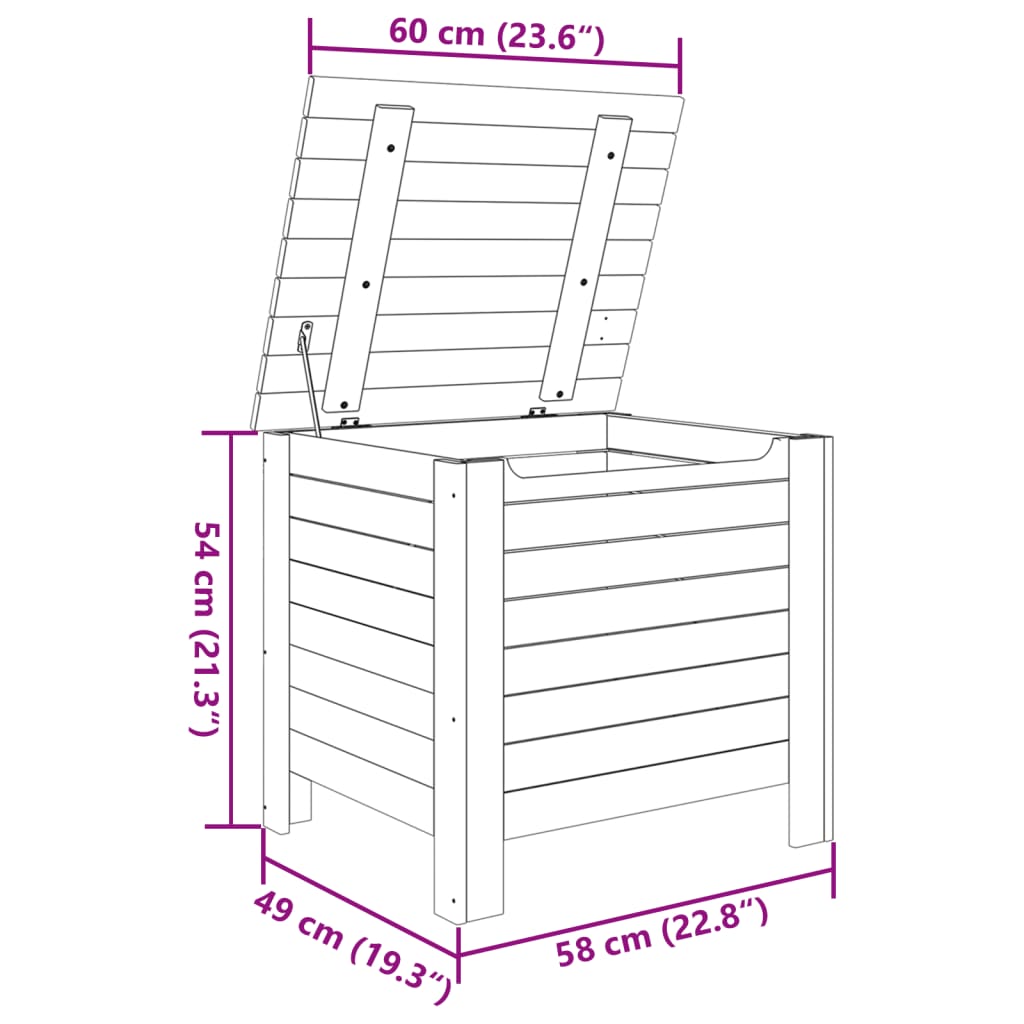 vidaXL Caixa de arrumação c/ tampa RANA 60x49x54cm pinho maciço branco