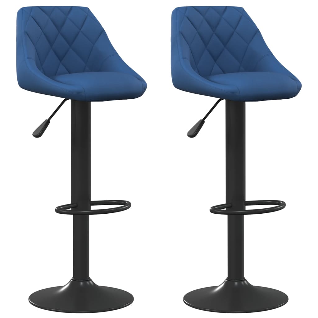 vidaXL Bancos de bar 2 pcs veludo azul