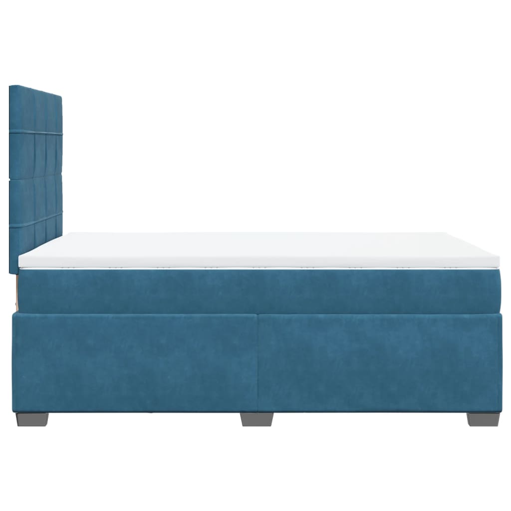 vidaXL Cama boxspring com colchão 120x190 cm veludo azul