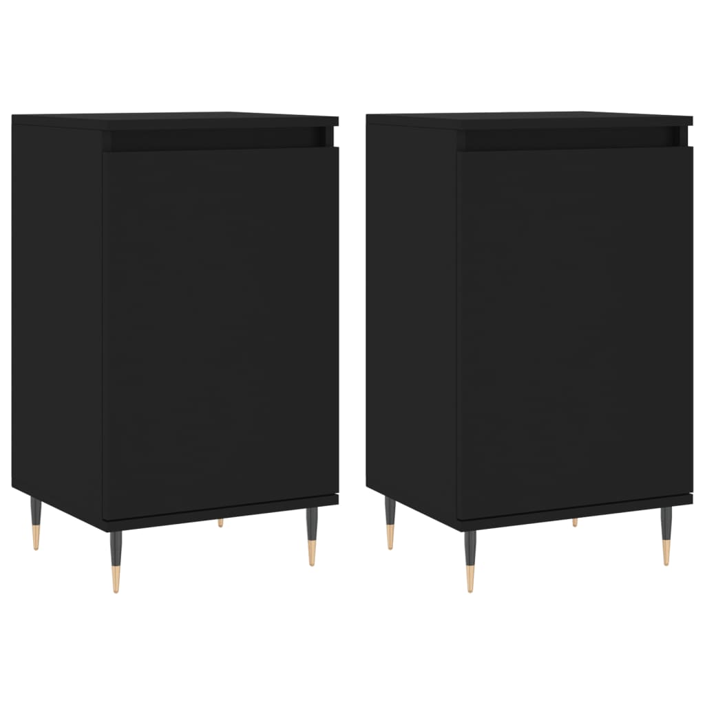 vidaXL Aparadores 2 pcs 40x35x70 cm derivados de madeira preto