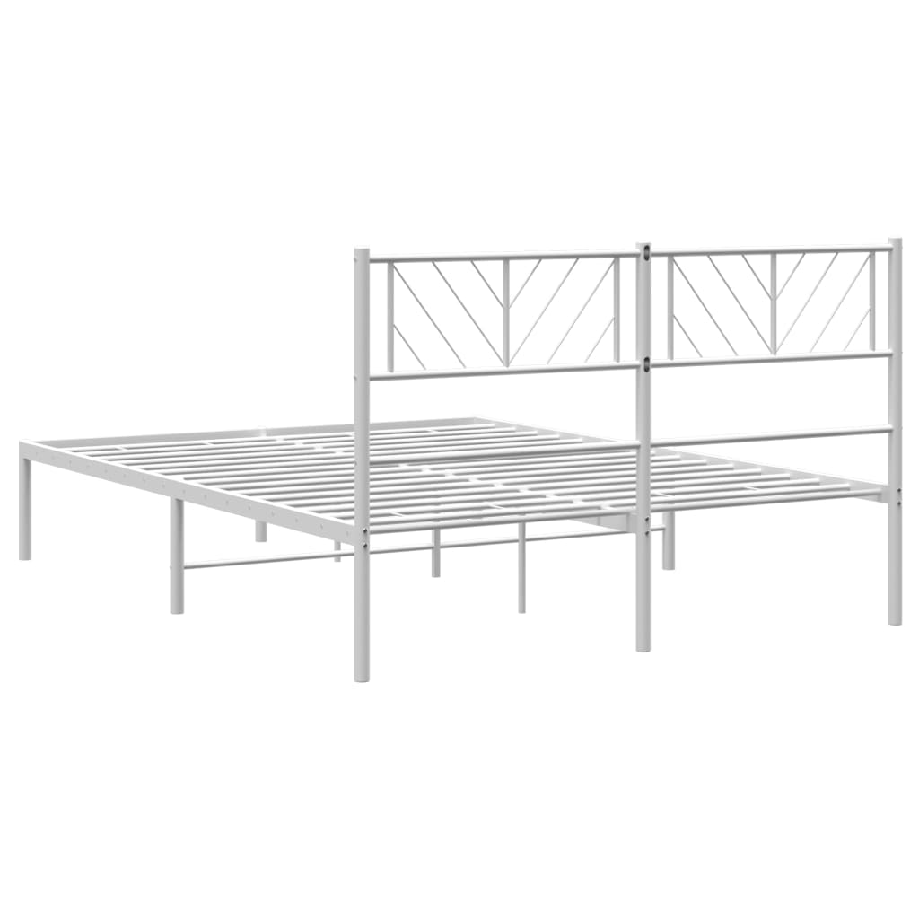 vidaXL Estrutura de cama com cabeceira 150x200 cm metal branco