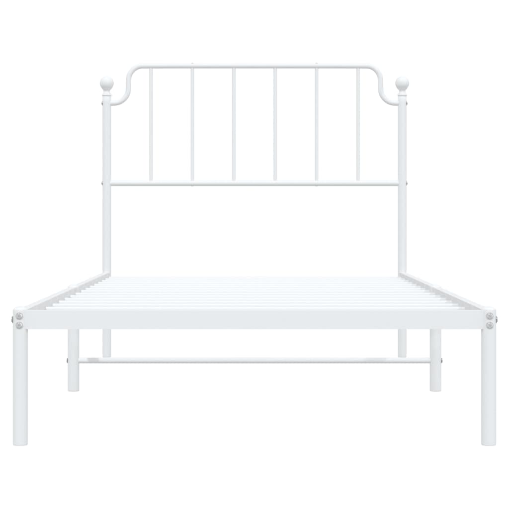 vidaXL Estrutura de cama com cabeceira 100x200 cm metal branco