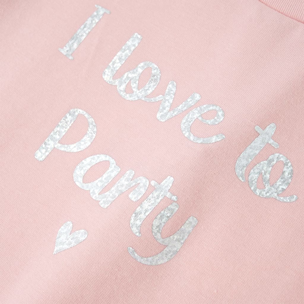 T-shirt para criança manga com folhos rosa-claro 140