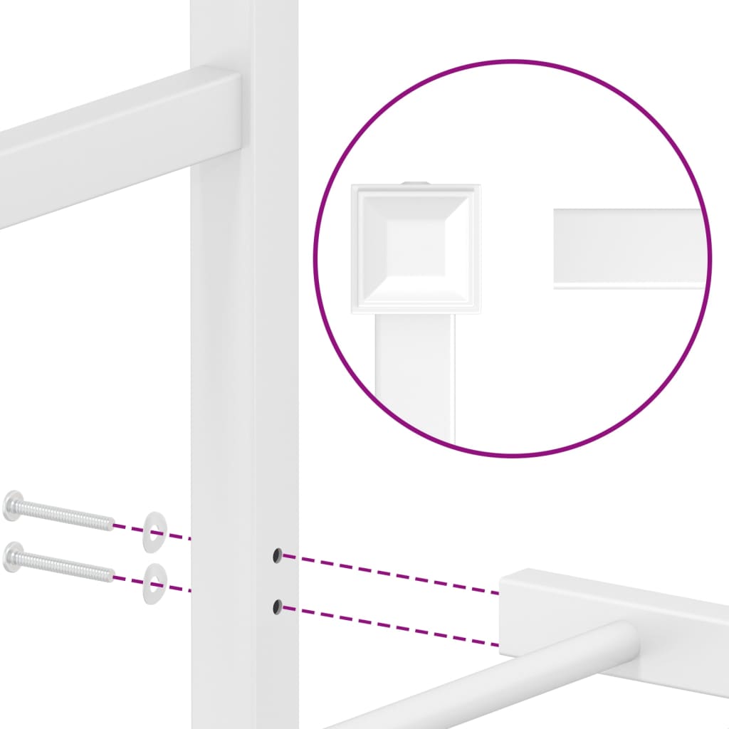 vidaXL Estrutura de cama com cabeceira 200x200 cm metal branco