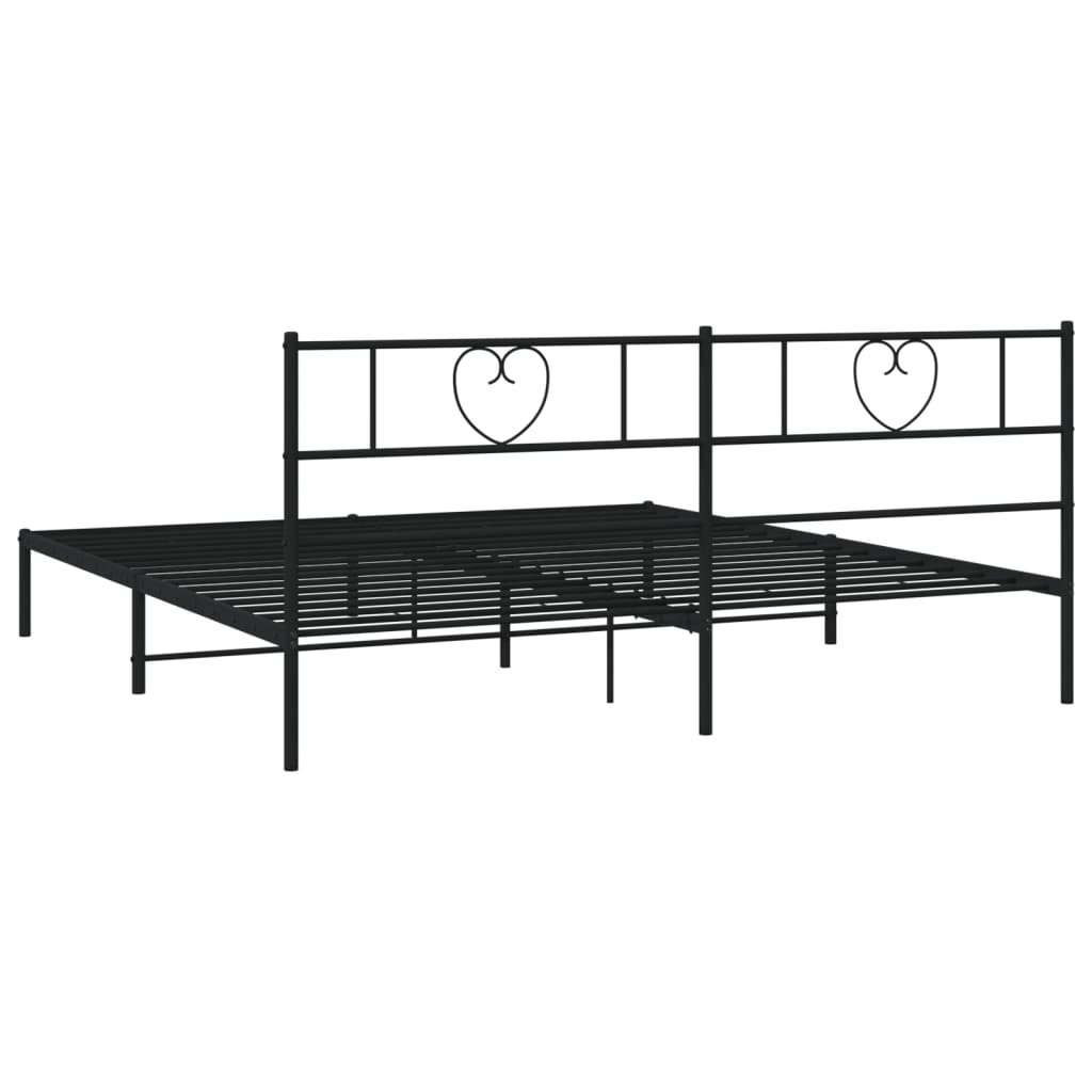 vidaXL Estrutura de cama com cabeceira 183x213 cm metal preto