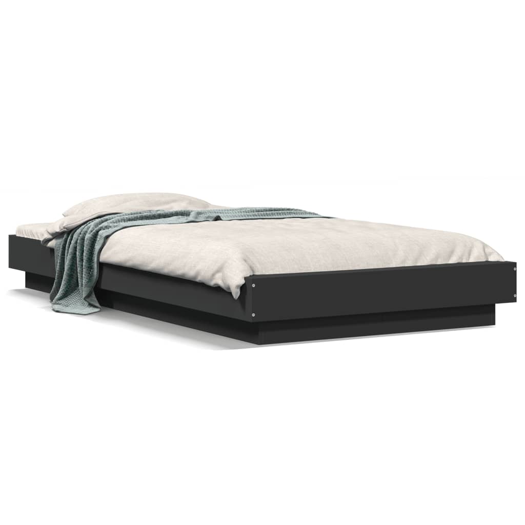 vidaXL Estrutura de cama 90x200 cm derivados de madeira preto