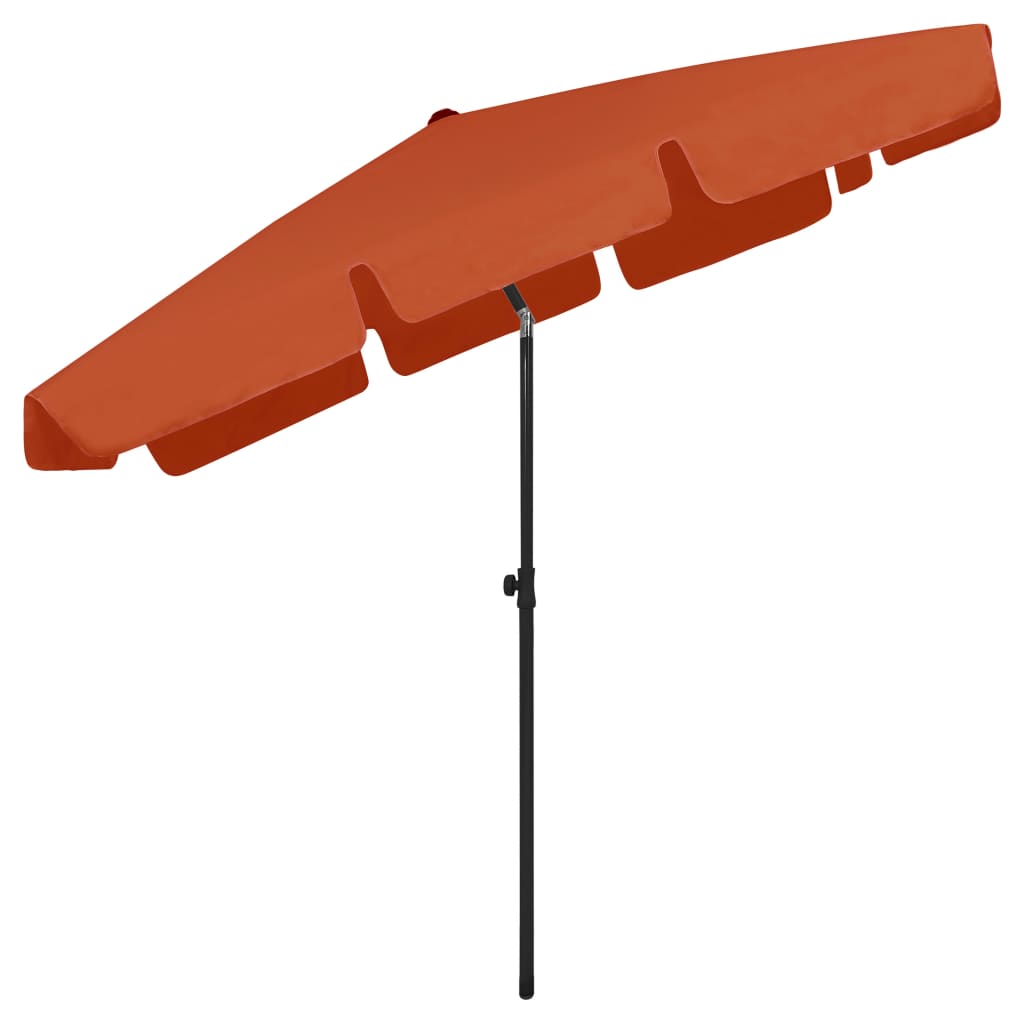 vidaXL Guarda-sol de praia 200x125 cm terracotta