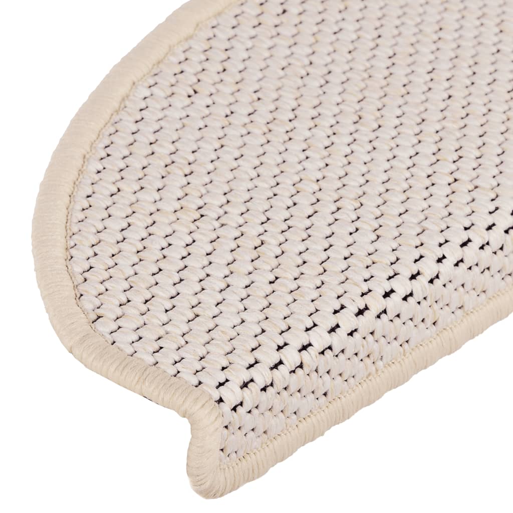 vidaXL Tapetes escada adesivos aspeto sisal 15 pcs 65x21x4 cm berbere