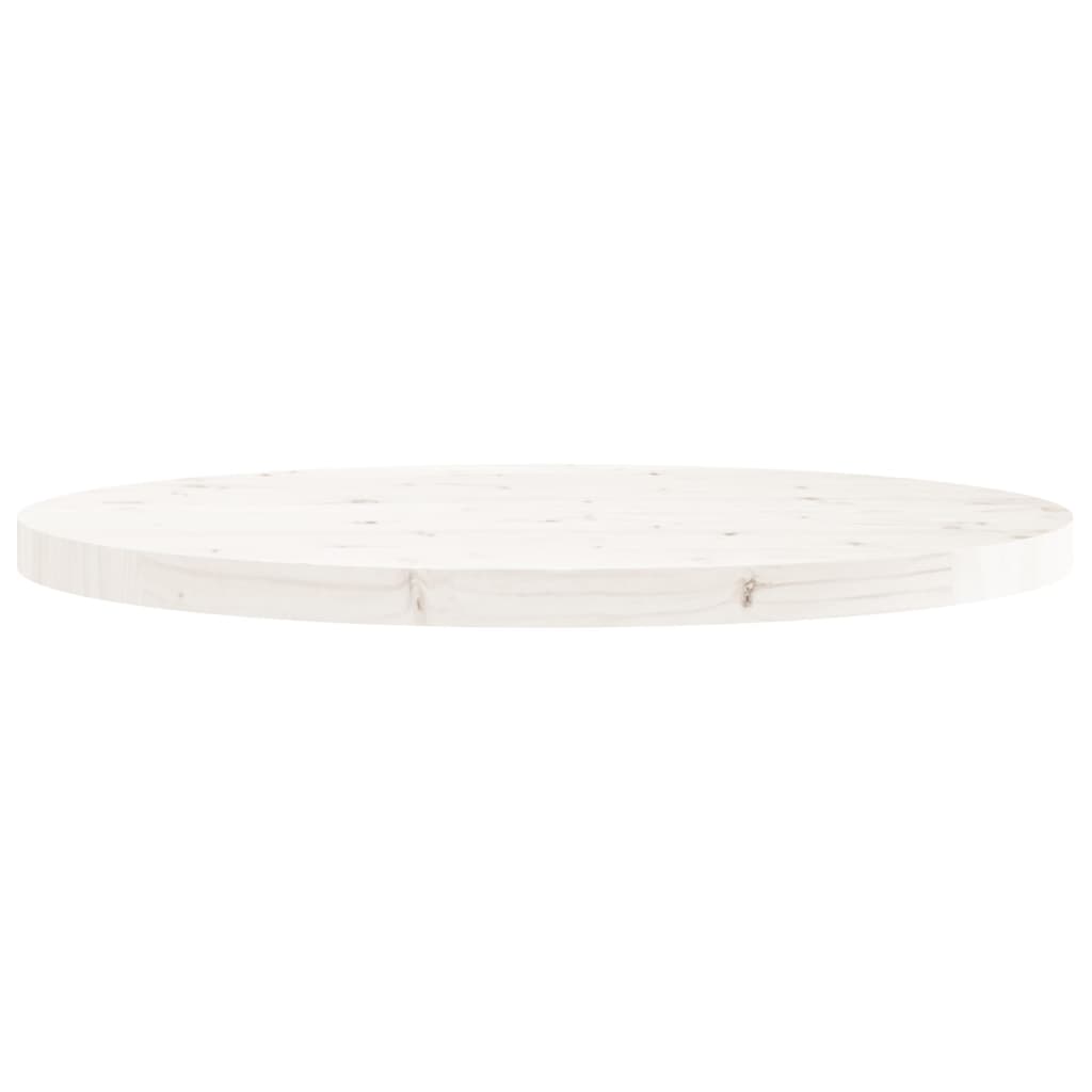 vidaXL Tampo de mesa redondo Ø70x3 cm madeira de pinho maciça branco