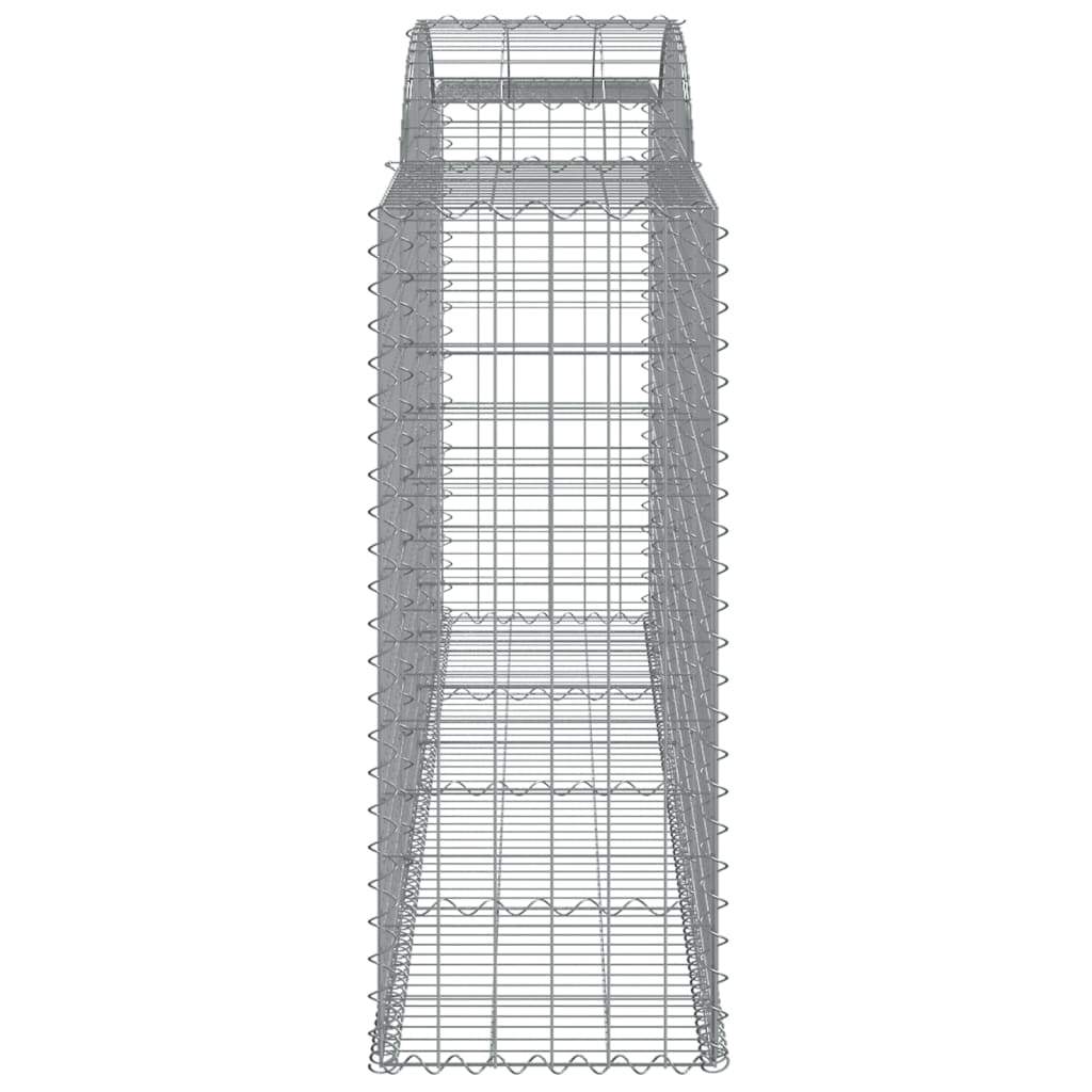 vidaXL Cestos gabião arqueados 3pcs 300x50x120/140cm ferro galvanizado