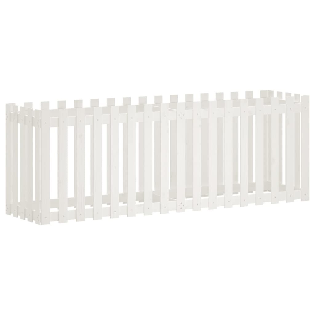 vidaXL Canteiro elevado design cerca 200x50x70 cm pinho maciço branco