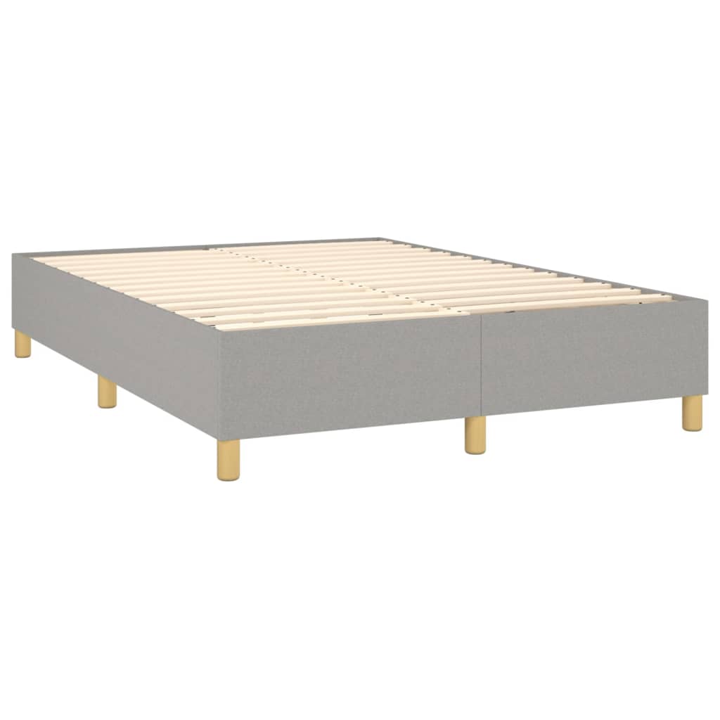 vidaXL Cama box spring c/ colchão e LED 140x190 cm tecido cinza-claro