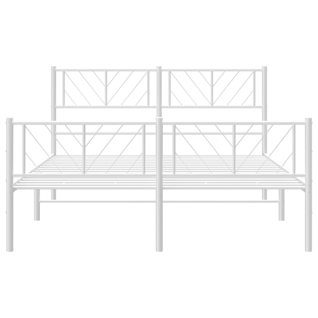 vidaXL Estrutura de cama com cabeceira e pés 120x200 cm metal branco