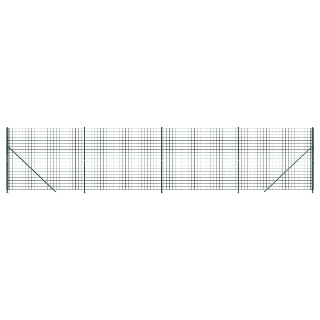 vidaXL Cerca de malha de arame com flange 2x10 m verde