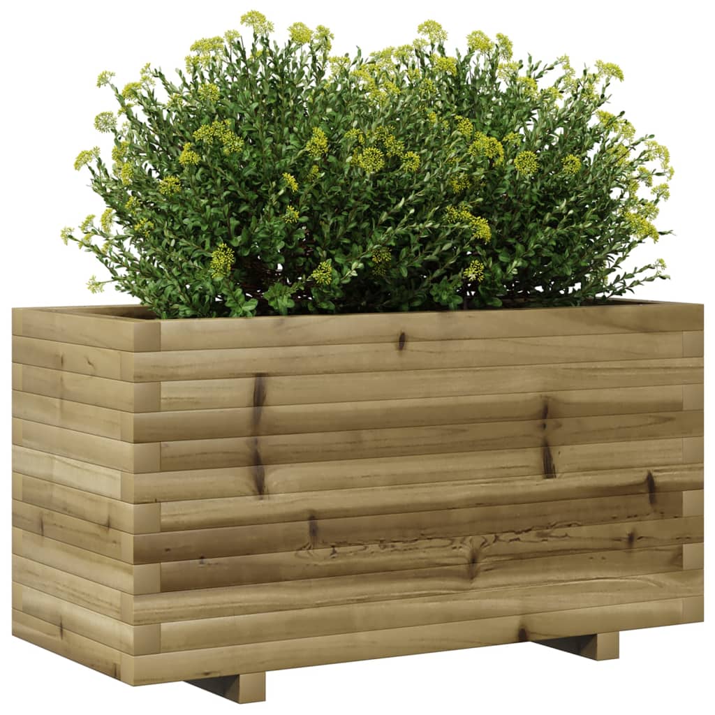 vidaXL Vaso/floreira de jardim 90x40x49,5 cm madeira pinho impregnada