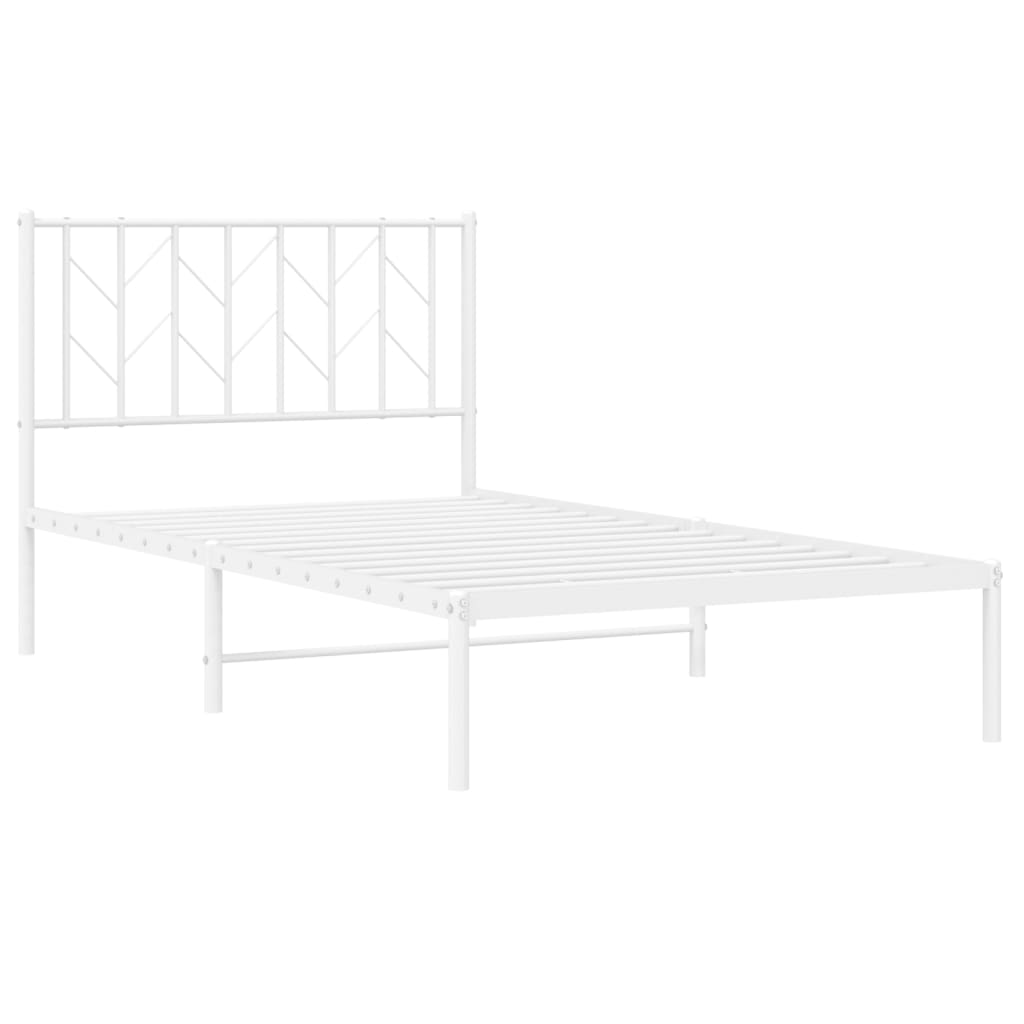 vidaXL Estrutura de cama com cabeceira 100x200 cm metal branco