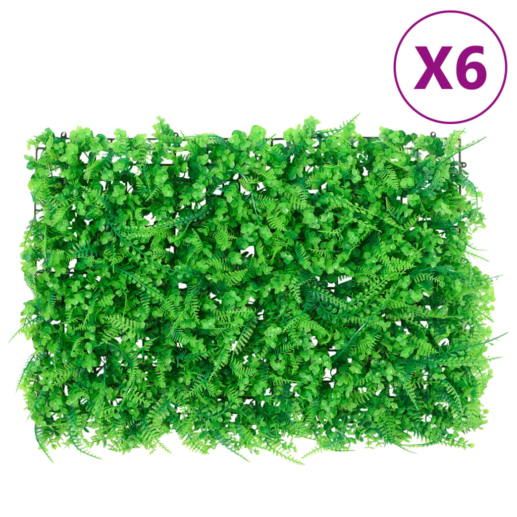  vidaXL Vedação de folhas de feto artificiais 6 pcs 40x60 cm verde