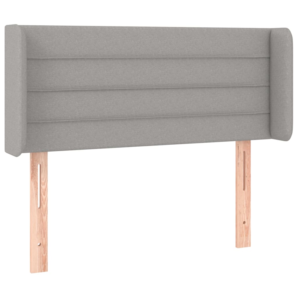 vidaXL Cabeceira de cama c/ luzes LED tecido 83x16x78/88cm cinza-claro