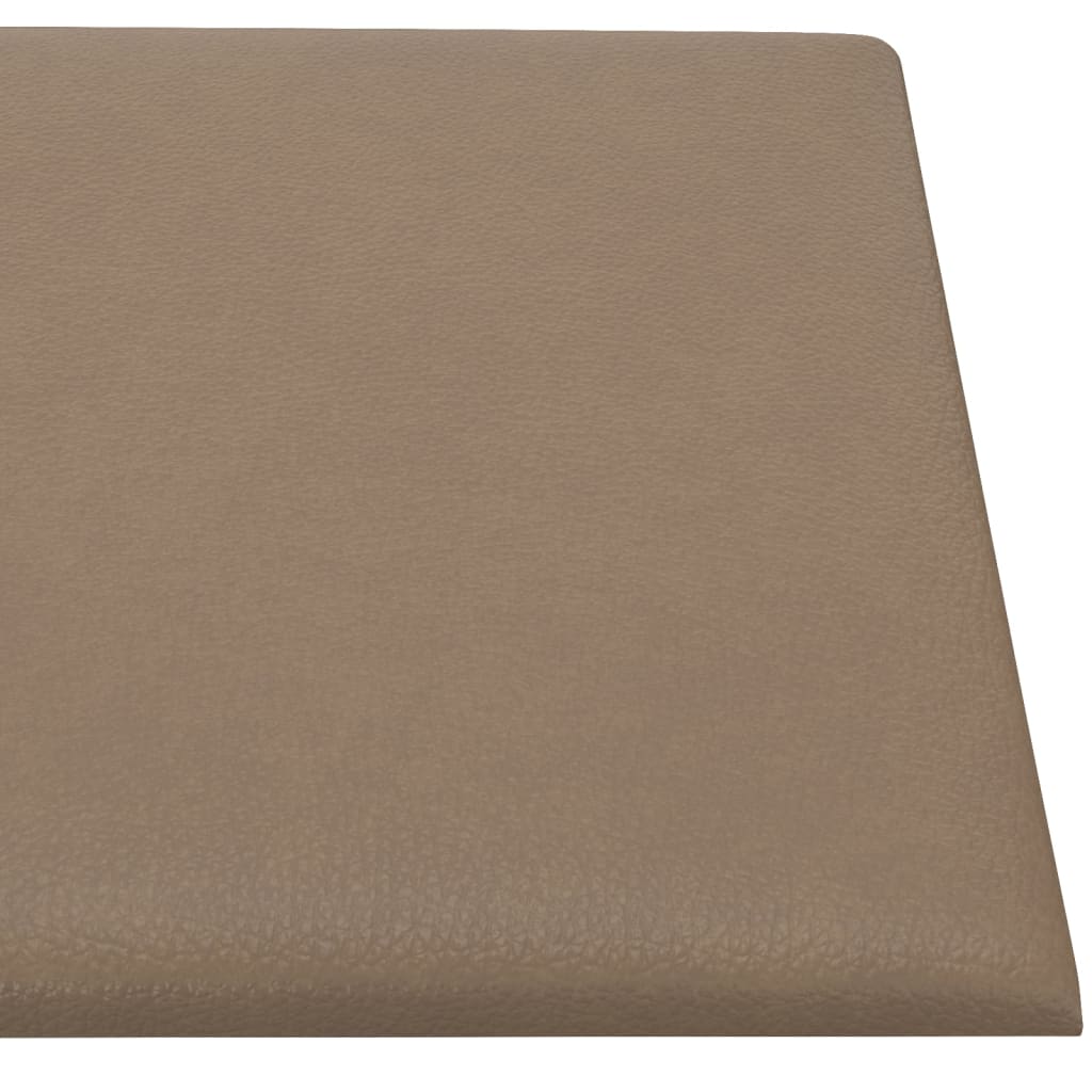 vidaXL Painel parede 12pcs 30x15cm couro artificial 0,54 m² cappuccino