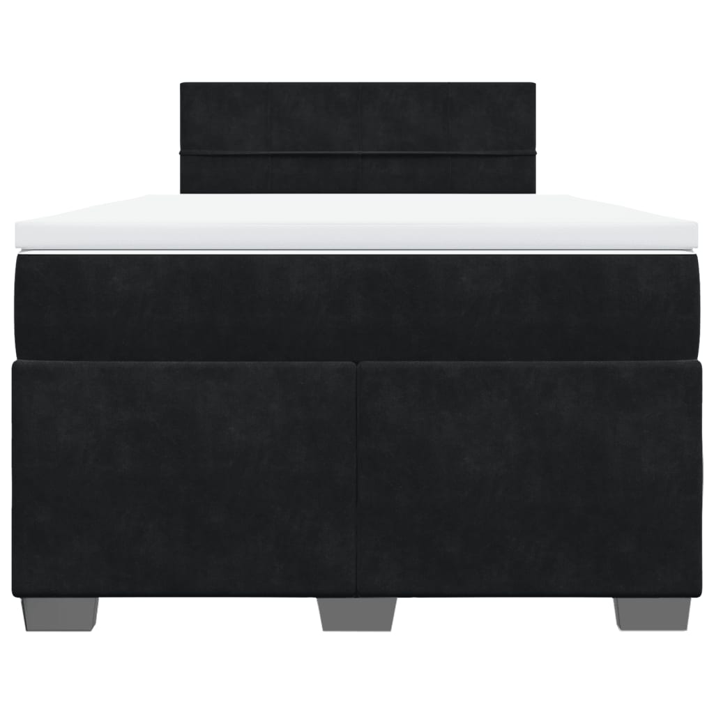 vidaXL Cama boxspring com colchão 120x190 cm veludo preto