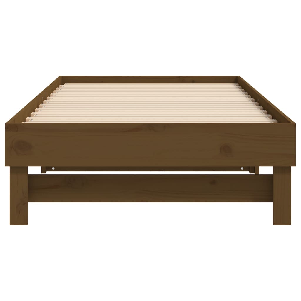 vidaXL Estrutura sofá-cama de puxar 2x(90x190)cm pinho maciço castanho