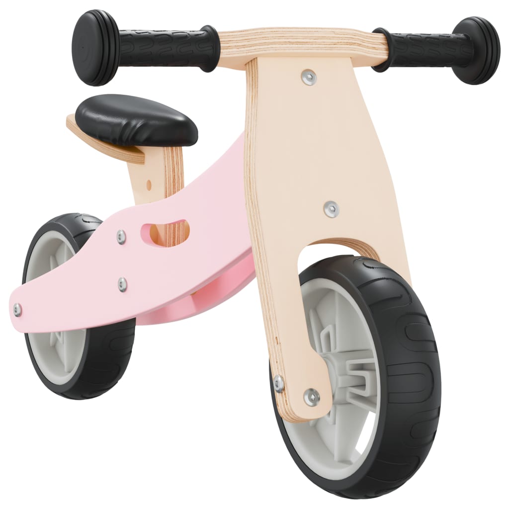 vidaXL Bicicleta de equilíbrio p/ crianças 2 em 1 rosa