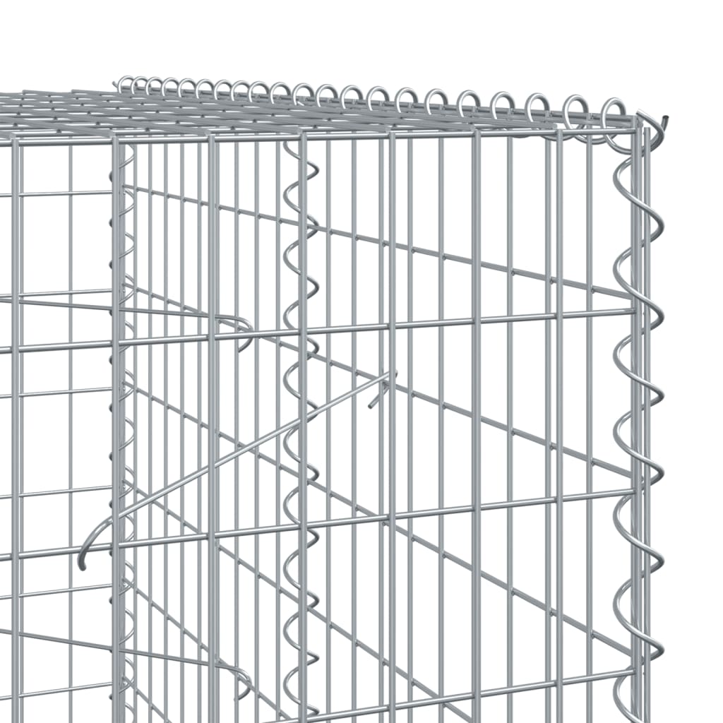 vidaXL Cesto gabião com cobertura 800x100x200 cm ferro galvanizado