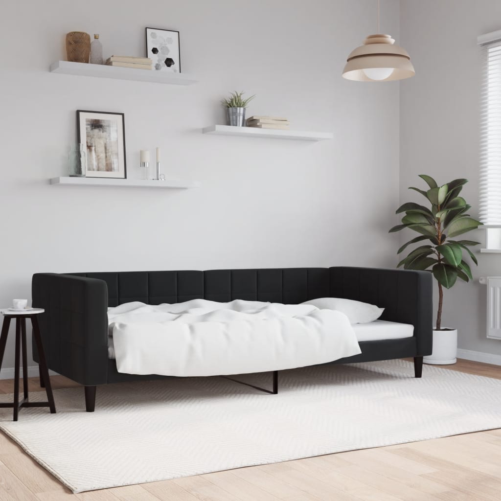 vidaXL Sofá-cama 90x200 cm veludo preto