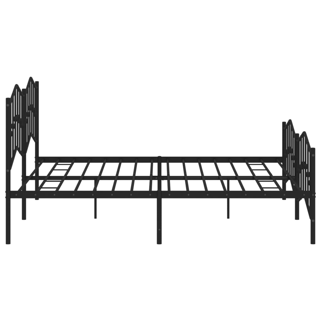 vidaXL Estrutura de cama com cabeceira e pés 193x203 cm metal preto